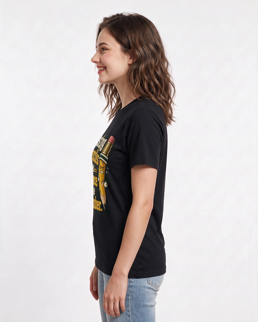 Teacher Black T-Shirt for Women – Everyday Expression Graphic Tee product image 2