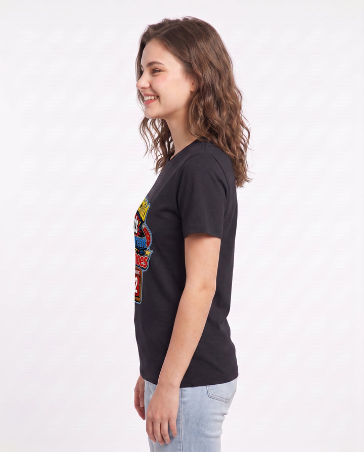 Grandchild Beats Grandparent at Horseshoes Women's Black T-Shirt product image 3