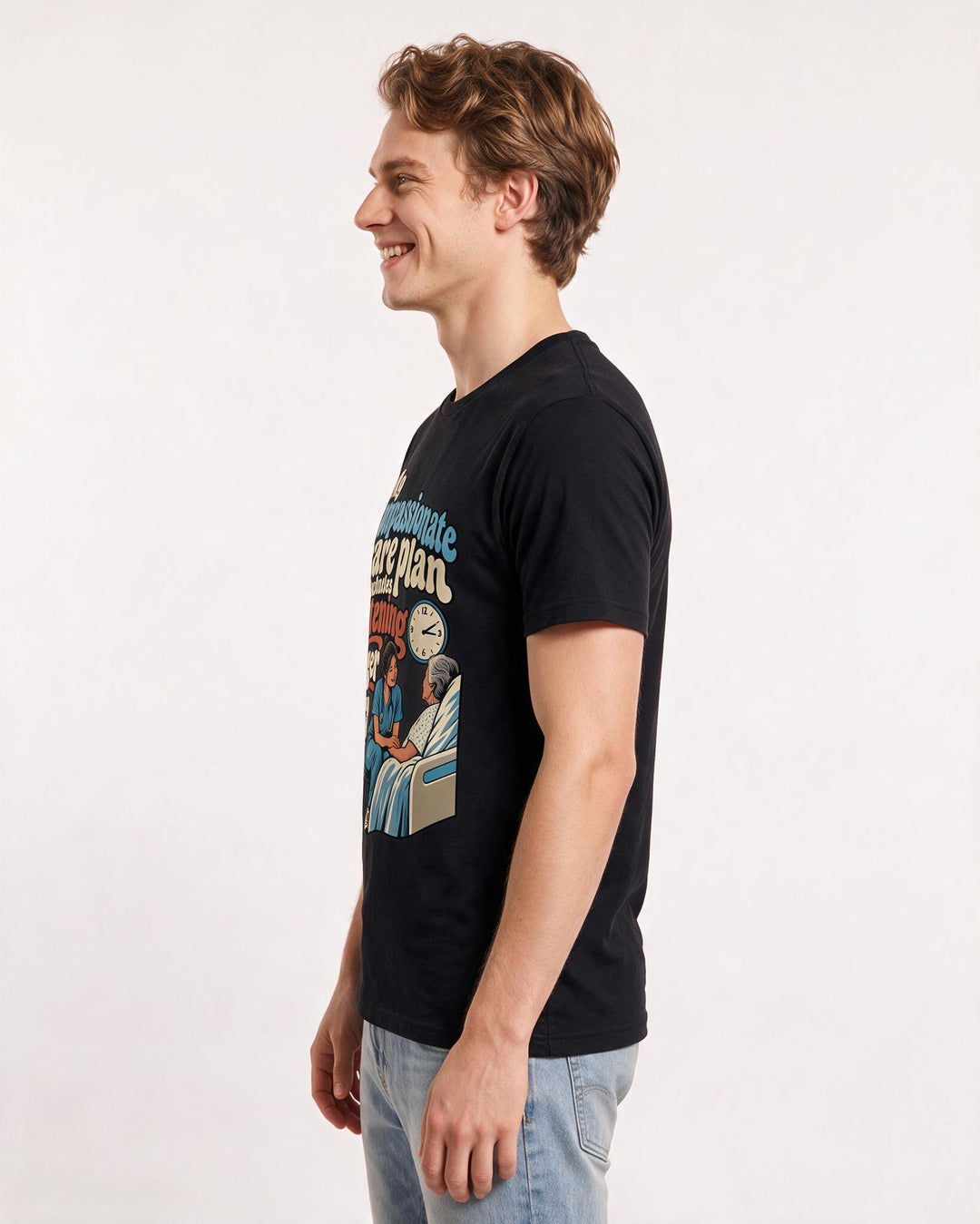 Nurse Black T-Shirt for Men – Nursing Life Graphic Tee product image 2