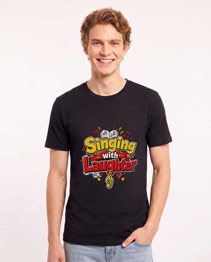 Singing with Laughter Men's Black T-Shirt product image 2