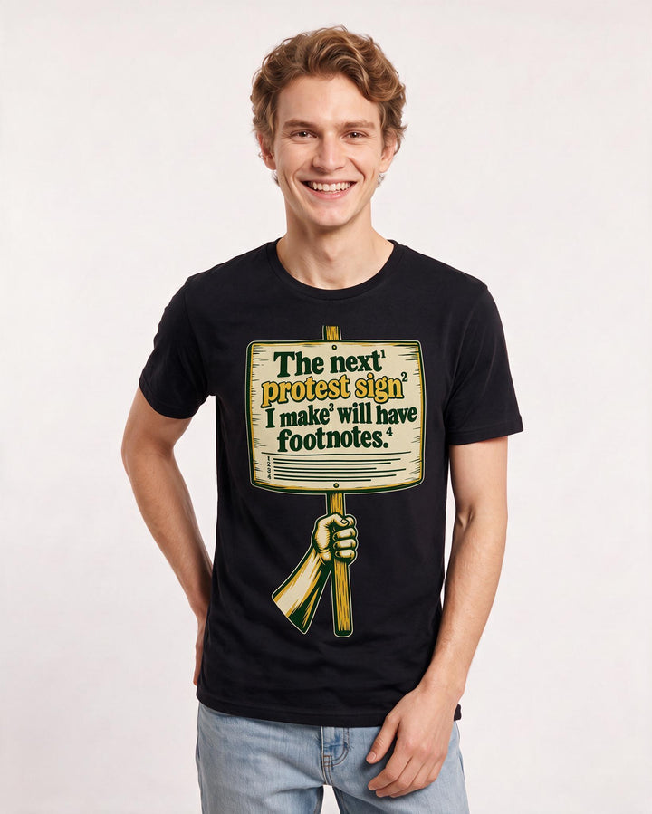 Political Statement Black T-Shirt for Men – Everyday Expression Graphic Tee product image 1
