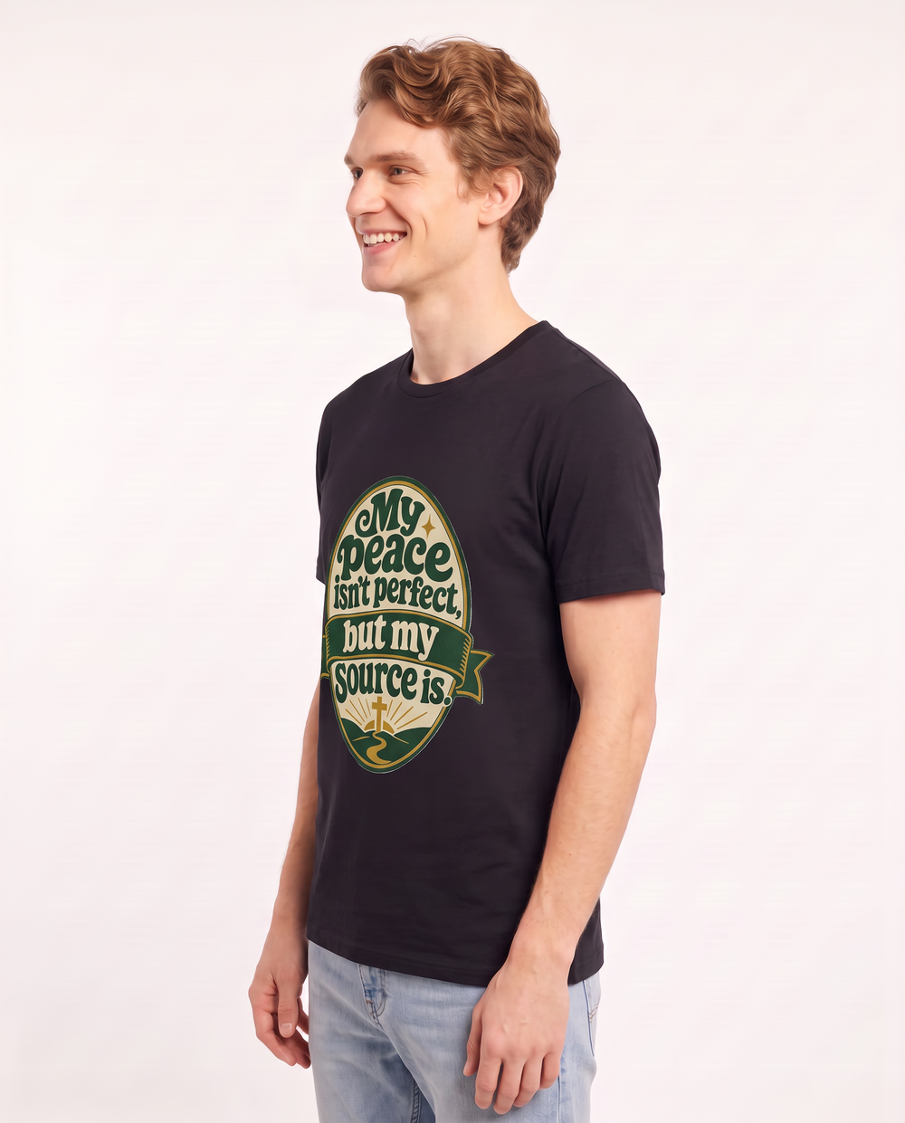Graphic Men's Black T-Shirt - My peace isn't perfect, but my source product image 2