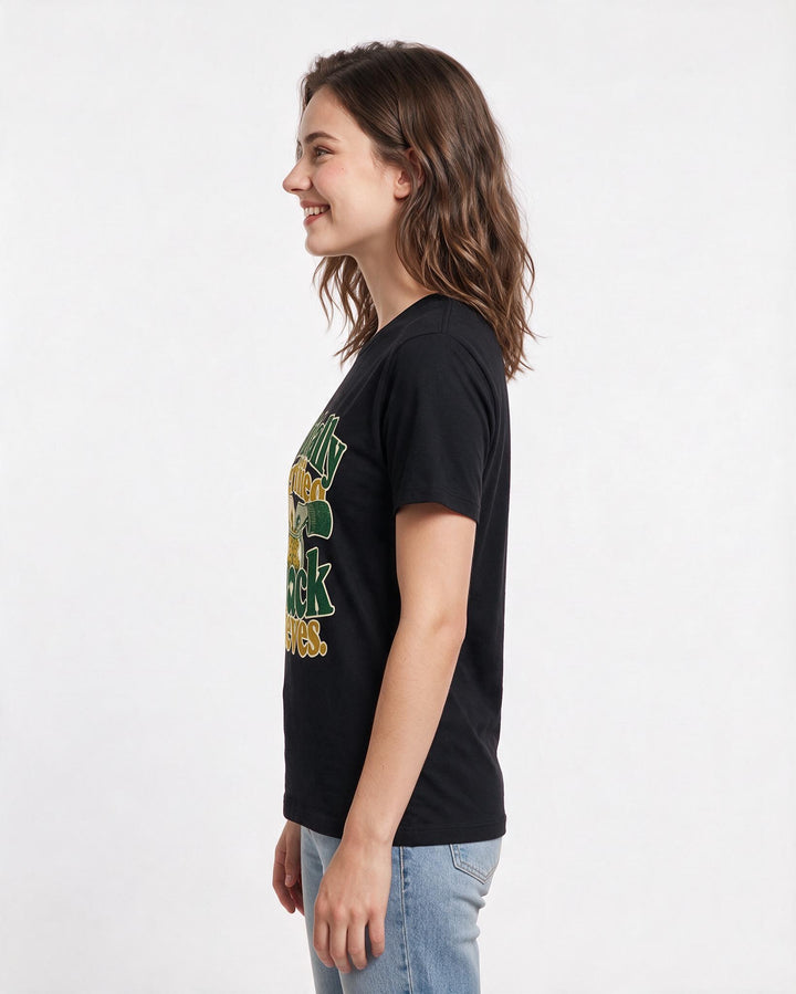 Couples Black T-Shirt for Women – Everyday Expression Graphic Tee product image 2