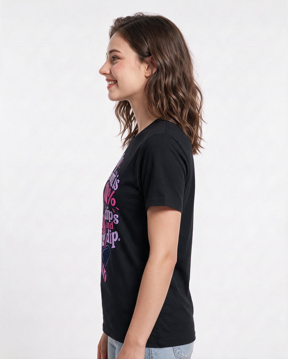 Christmas Black T-Shirt for Women – Holiday Theme Graphic Tee product image 2
