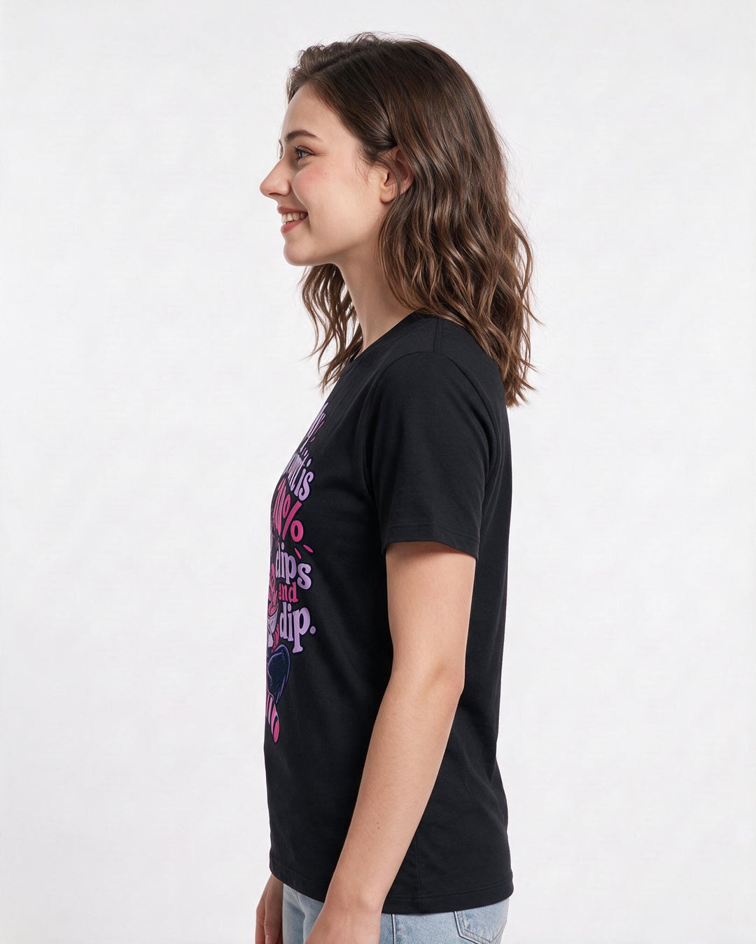 Christmas Black T-Shirt for Women – Holiday Theme Graphic Tee product image 2