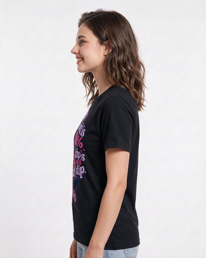 Christmas Black T-Shirt for Women – Holiday Theme Graphic Tee product image 2