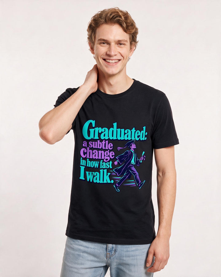 Graduation Black T-Shirt for Men – Everyday Expression Graphic Tee product image 1