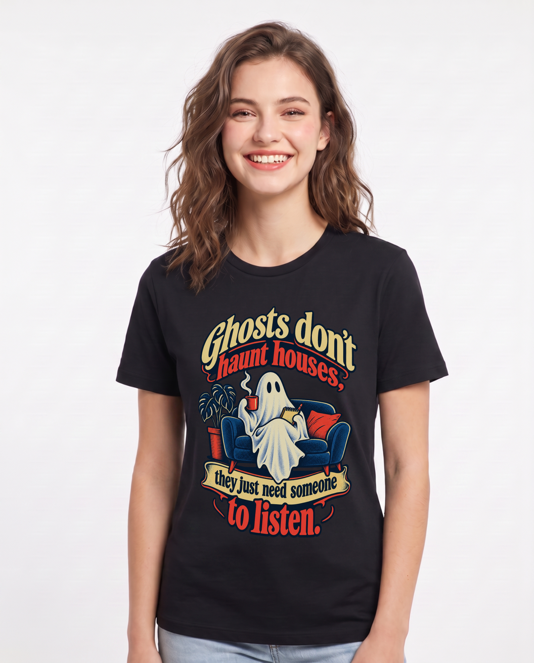 Halloween Black T-Shirt for Women – Halloween Theme Graphic Tee product image 3