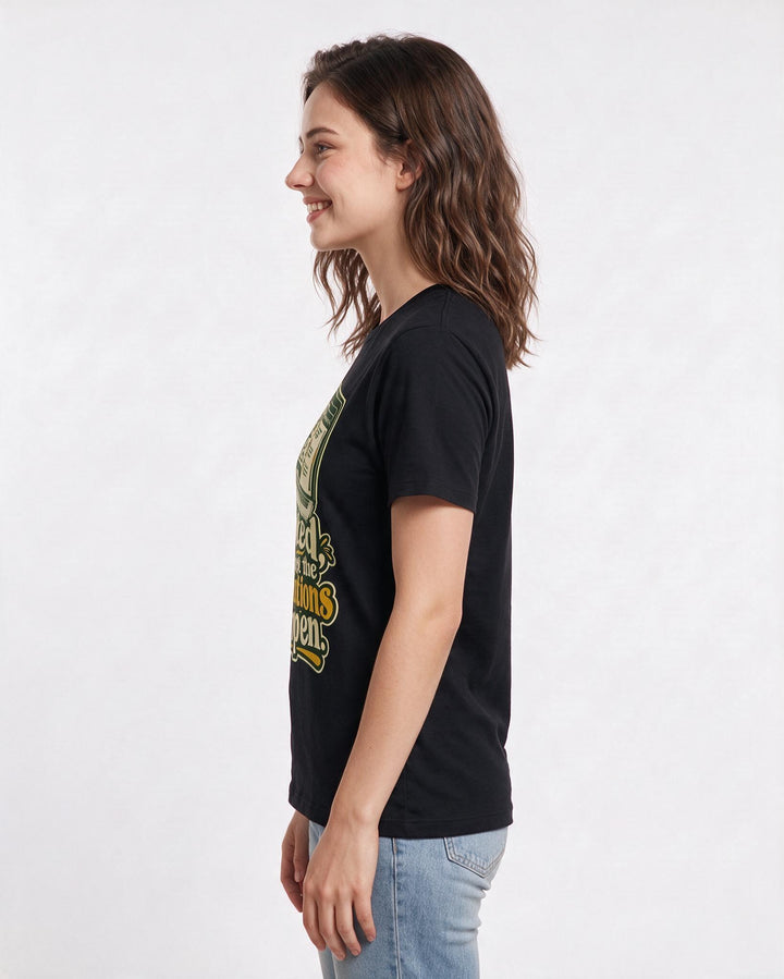 Political Statement Black T-Shirt for Women – Everyday Expression Graphic Tee product image 2