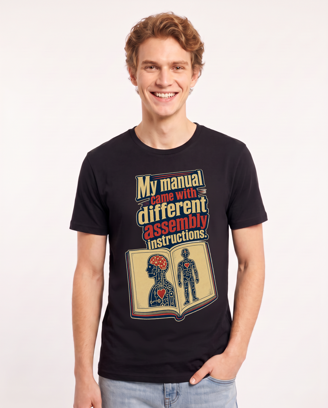 Neurodiversity Black T-Shirt for Men – Everyday Expression Graphic Tee product image 3