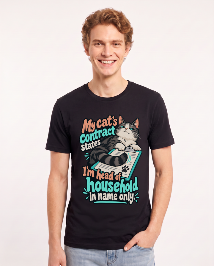 Cat Lover Black T-Shirt for Men – Everyday Expression Graphic Tee product image 3