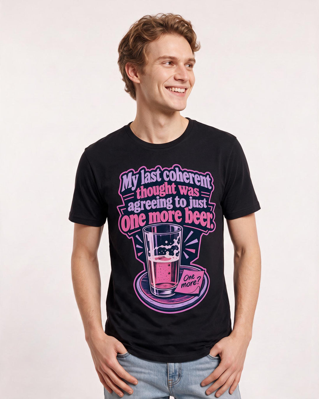 Beer Black T-Shirt for Men – Everyday Expression Graphic Tee product image 1