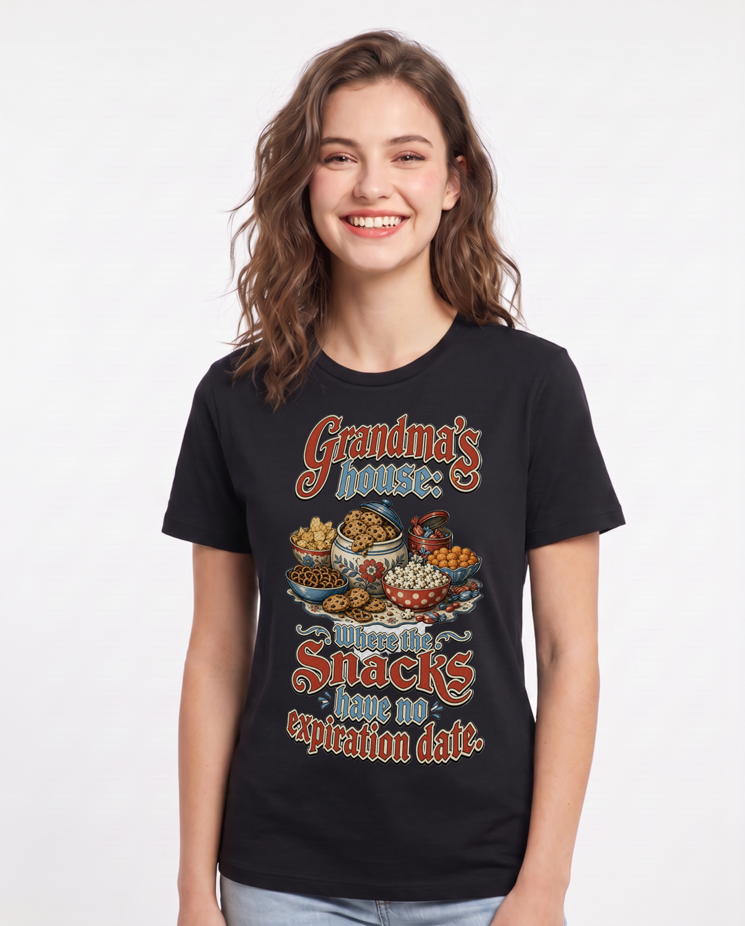 Grandparent Black T-Shirt for Women – Everyday Expression Graphic Tee product image 1