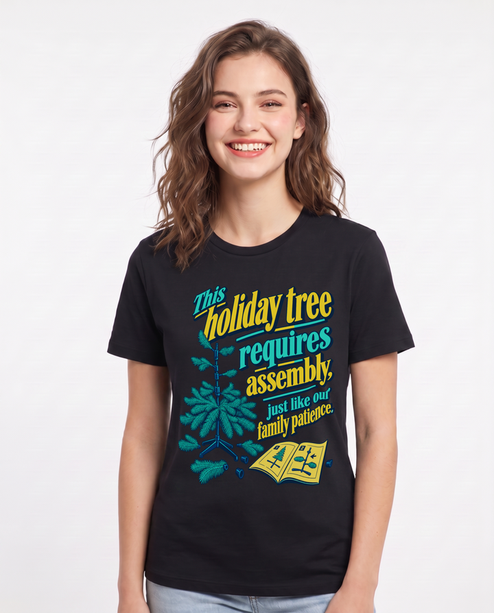 Christmas Black T-Shirt for Women – Holiday Theme Graphic Tee product image 3