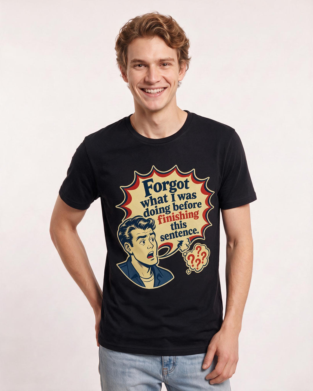 Meme Black T-Shirt for Men – Everyday Expression Graphic Tee product image 3
