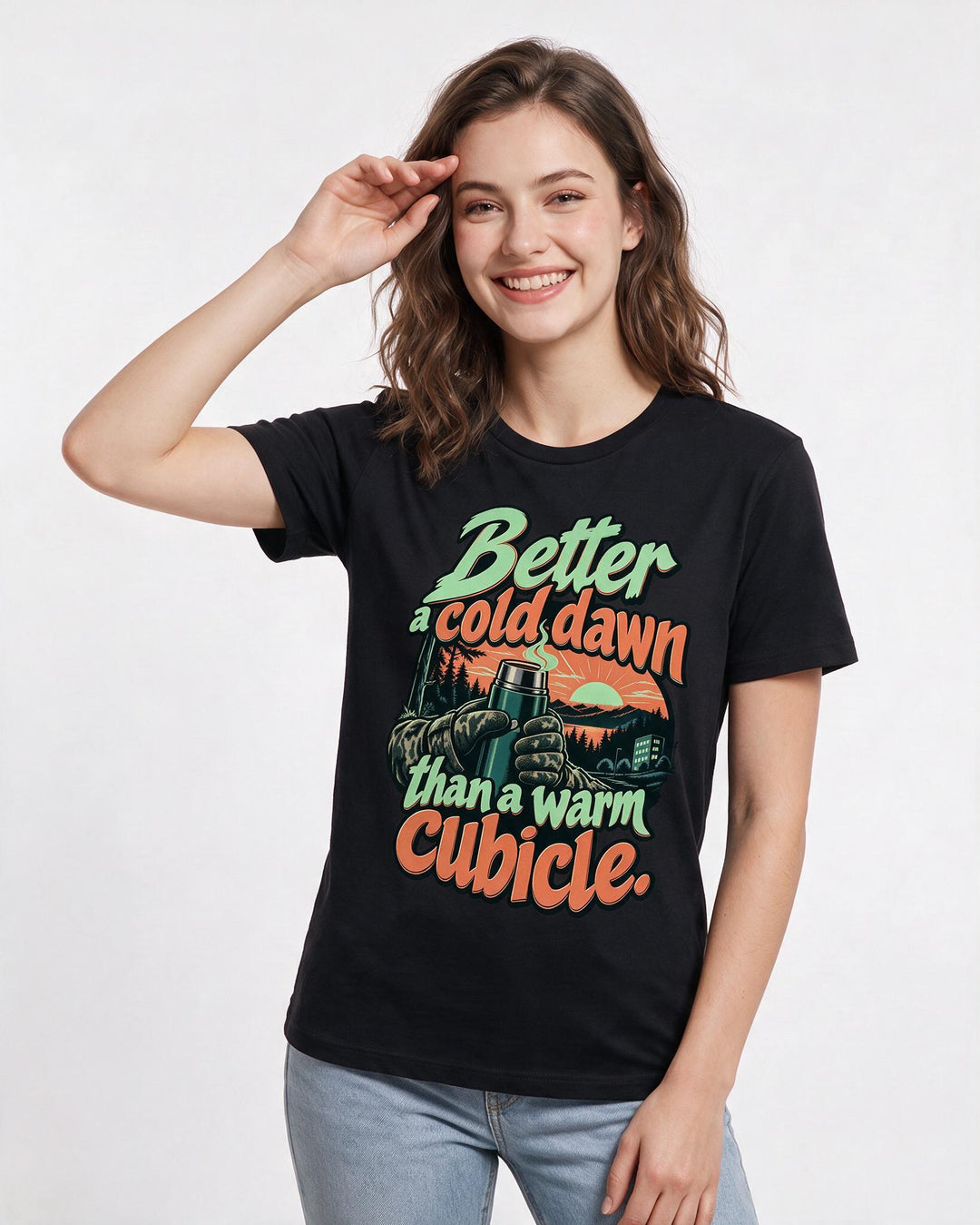 Hunting Black T-Shirt for Women – Everyday Expression Graphic Tee product image 1