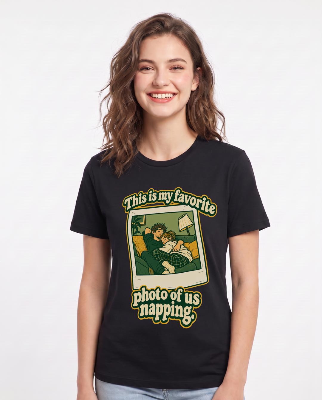 Couples Black T-Shirt for Women – Everyday Expression Graphic Tee product image 3