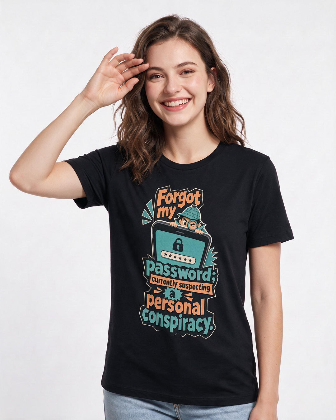 Meme Black T-Shirt for Women – Everyday Expression Graphic Tee product image 3