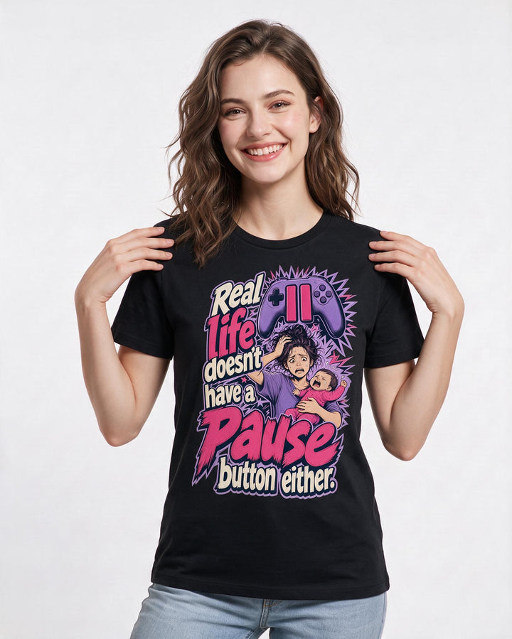 Gaming Black T-Shirt for Women – Game Night Graphic Tee product image 1