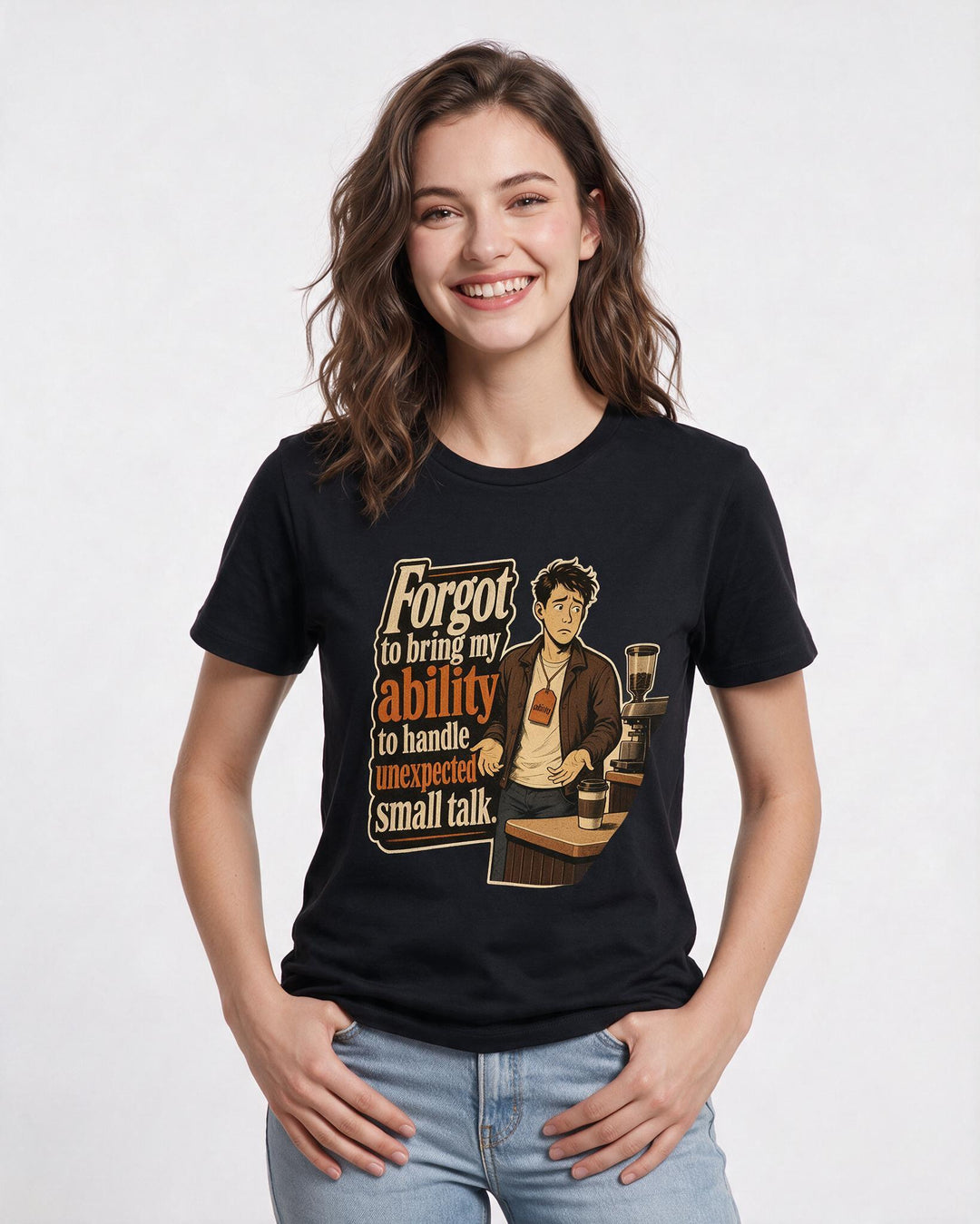 Meme Black T-Shirt for Women – Everyday Expression Graphic Tee product image 1