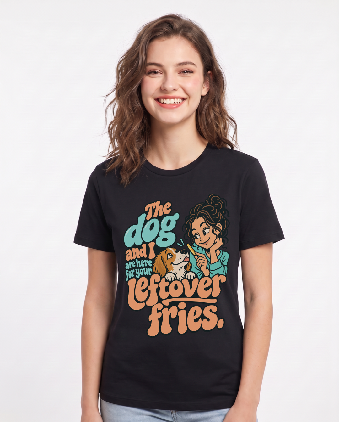 Couples Black T-Shirt for Women – Everyday Expression Graphic Tee product image 3
