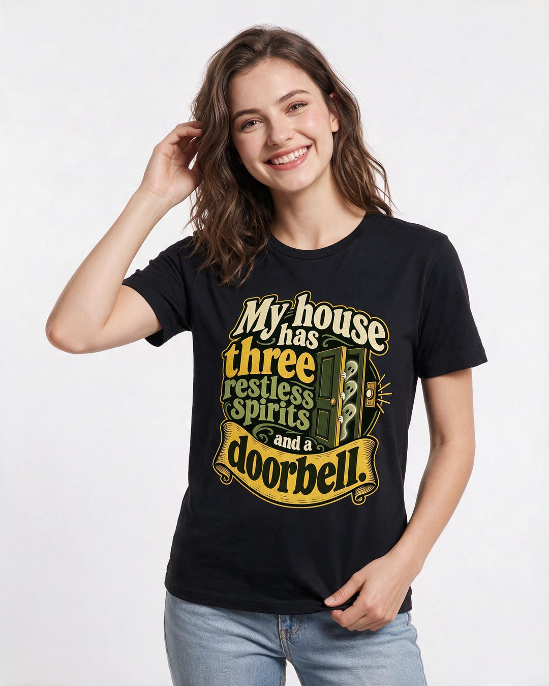 Halloween Black T-Shirt for Women – Halloween Theme Graphic Tee product image 1