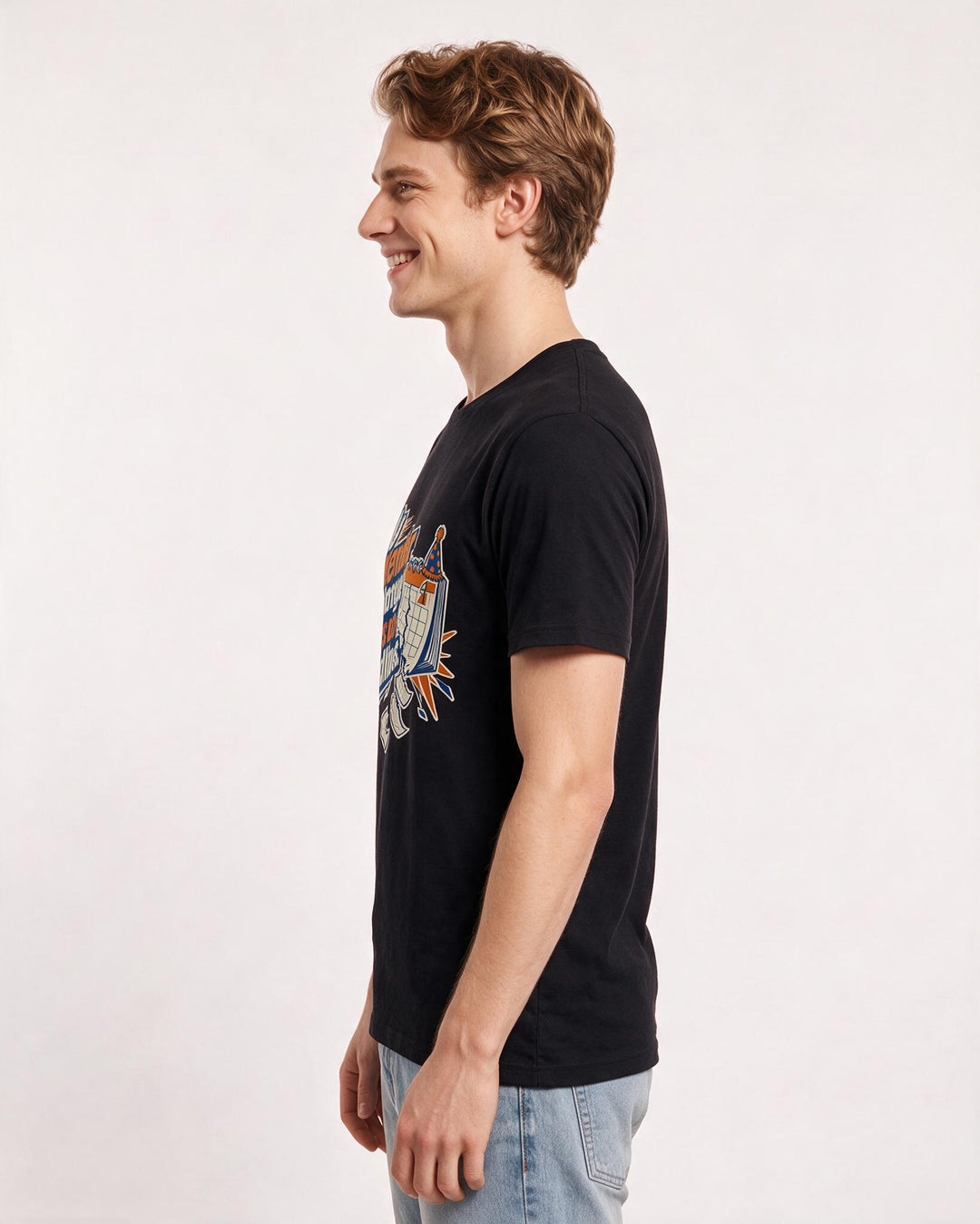 Graduation Men's Black T-Shirt – My calendar no longer runs on deadlines. product image 2