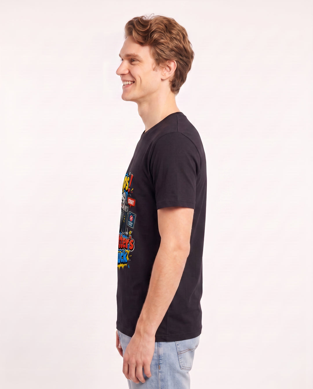 Oops! My Shutter's Stuck Men's Black T-Shirt product image 3