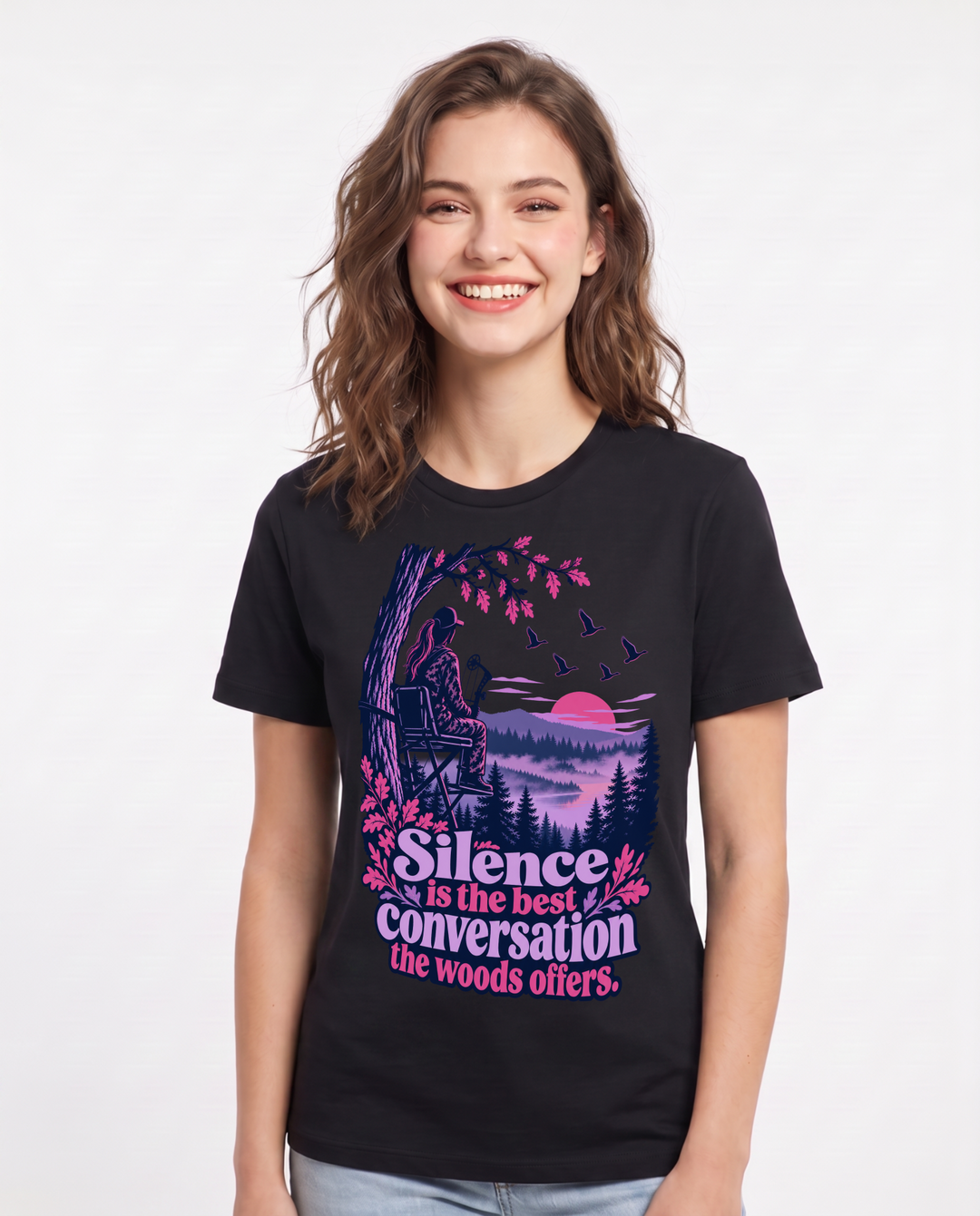 Hunting Black T-Shirt for Women – Everyday Expression Graphic Tee product image 3