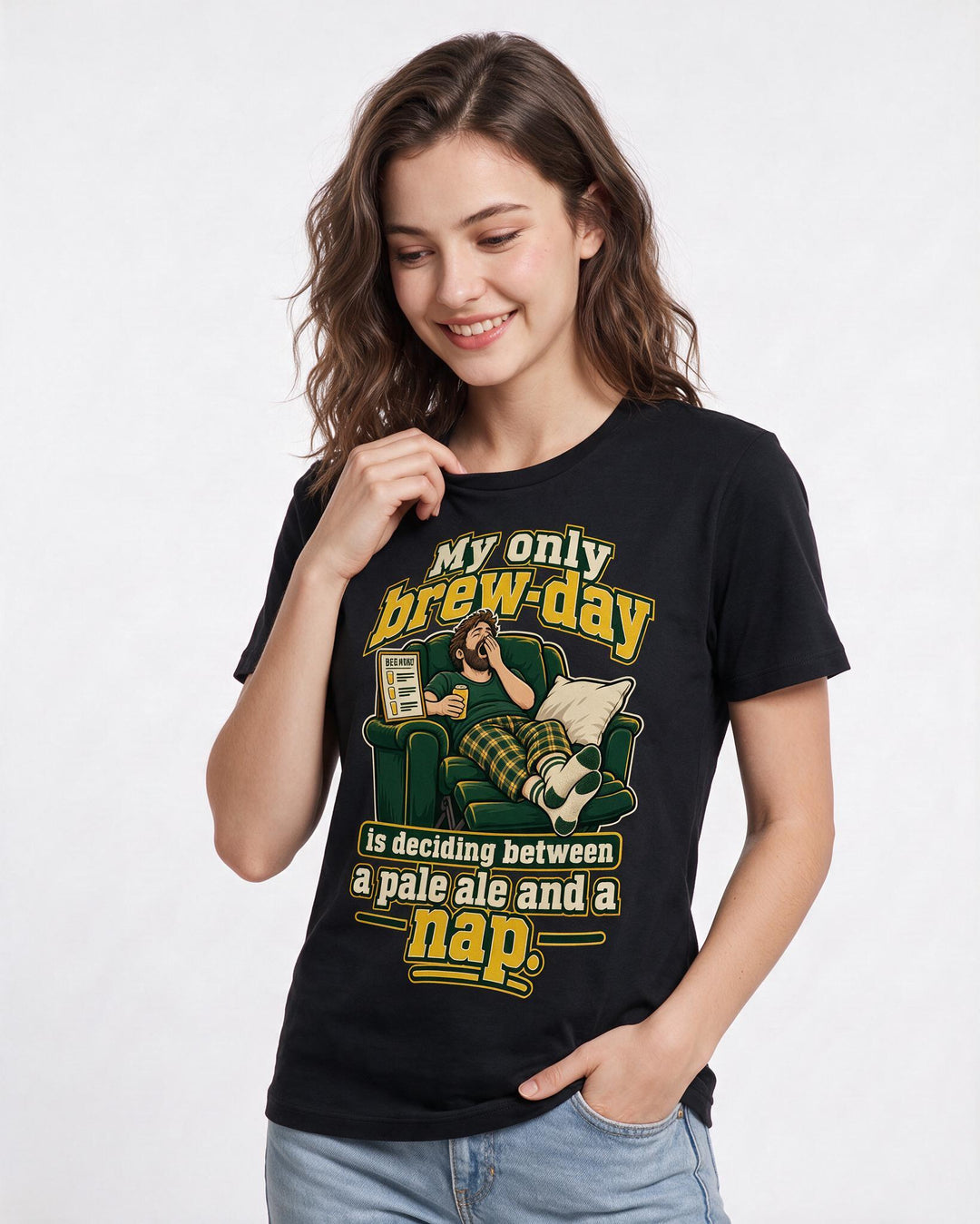 Beer Black T-Shirt for Women – Everyday Expression Graphic Tee product image 1