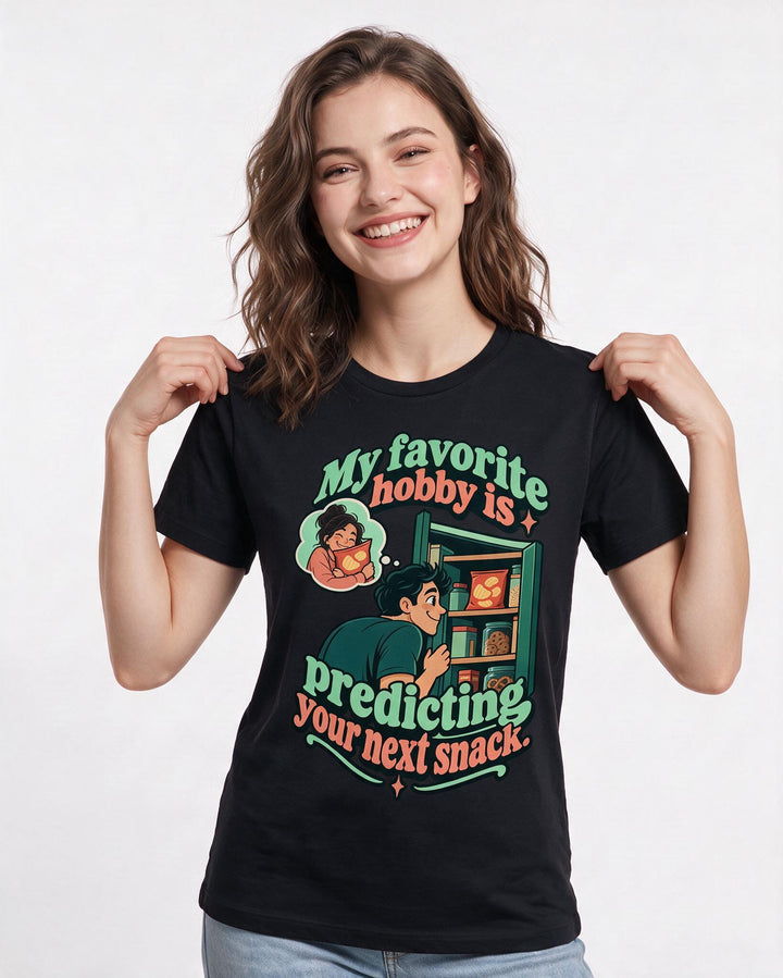 Couples Black T-Shirt for Women – Everyday Expression Graphic Tee product image 1