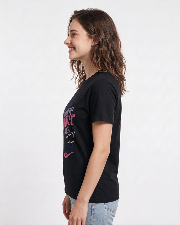 Christian Faith Women's Black T-Shirt – Still showing up to water plants I product image 2