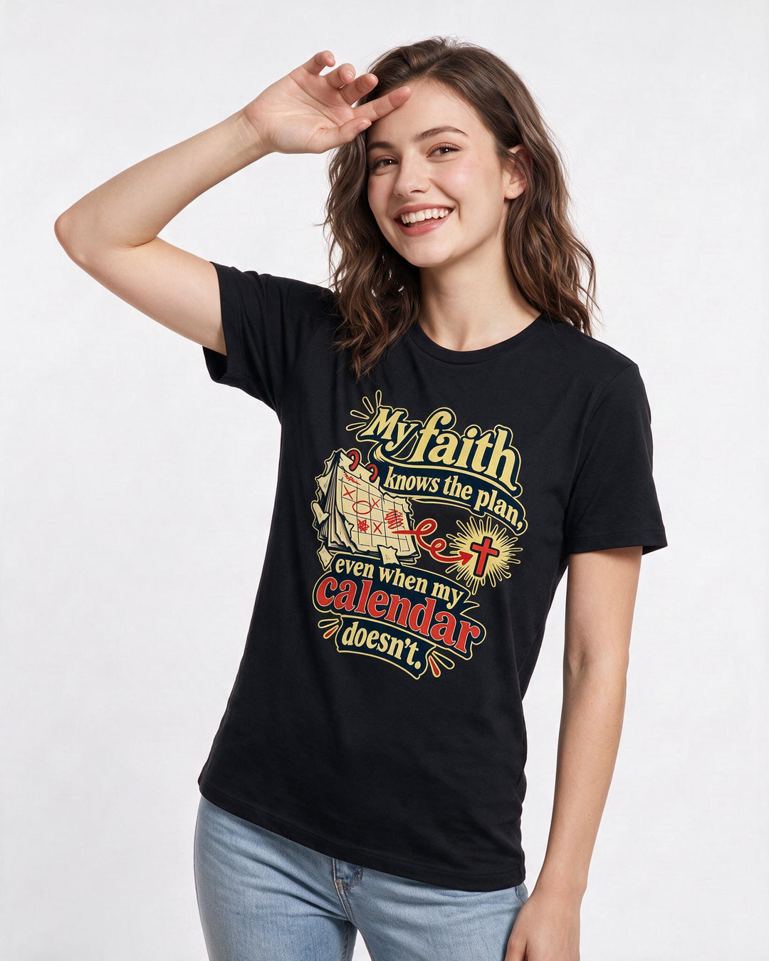 Christian Faith Black T-Shirt for Women – Everyday Expression Graphic Tee product image 1