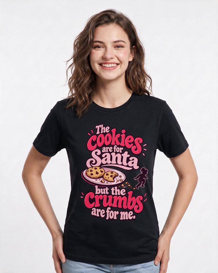 Christmas Black T-Shirt for Women – Holiday Theme Graphic Tee product image 1