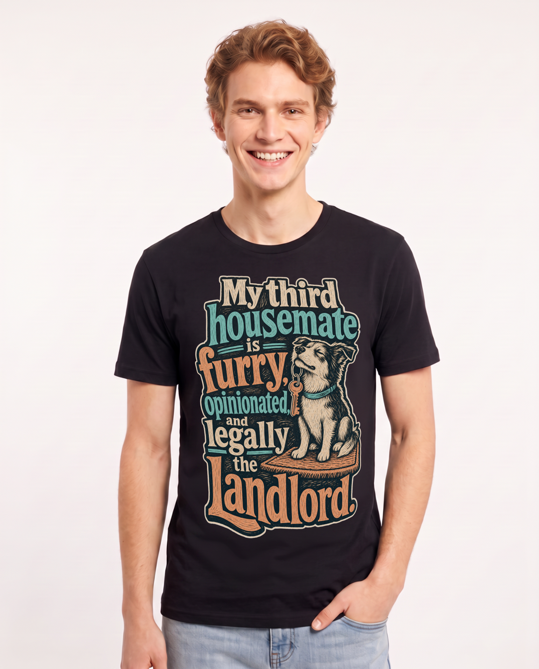 Cat Lover Black T-Shirt for Men – Everyday Expression Graphic Tee product image 1