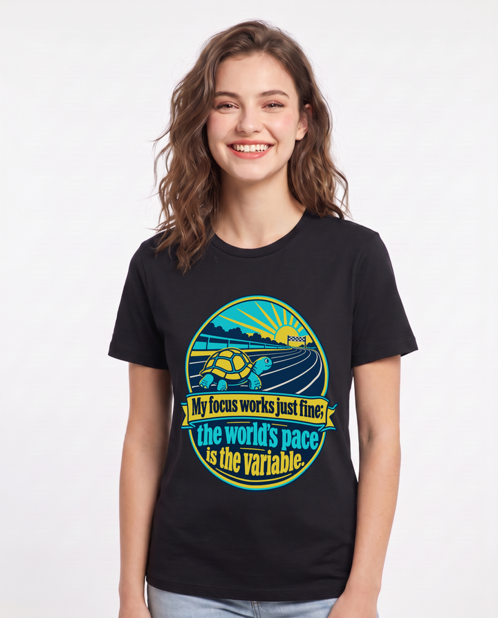 Neurodiversity Black T-Shirt for Women – Everyday Expression Graphic Tee product image 3