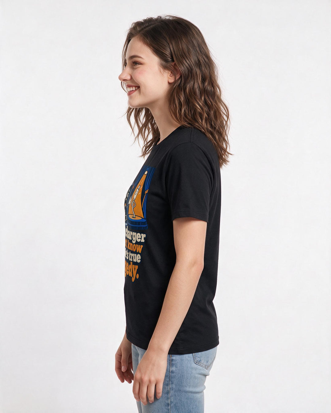 Meme Black T-Shirt for Women – Everyday Expression Graphic Tee product image 2