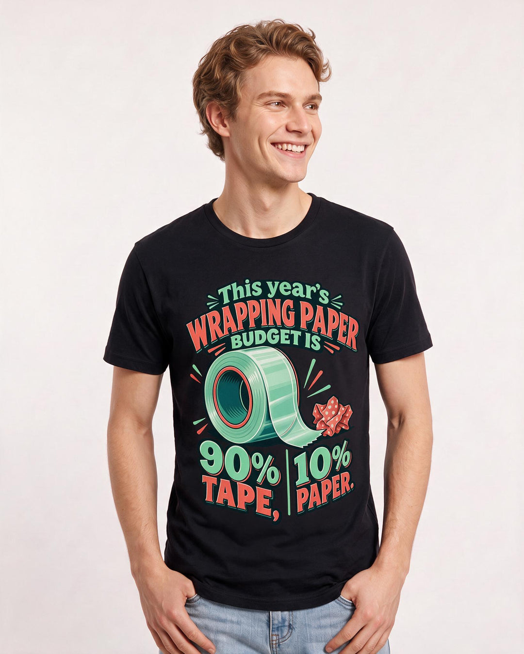 Christmas Black T-Shirt for Men – Holiday Theme Graphic Tee product image 1