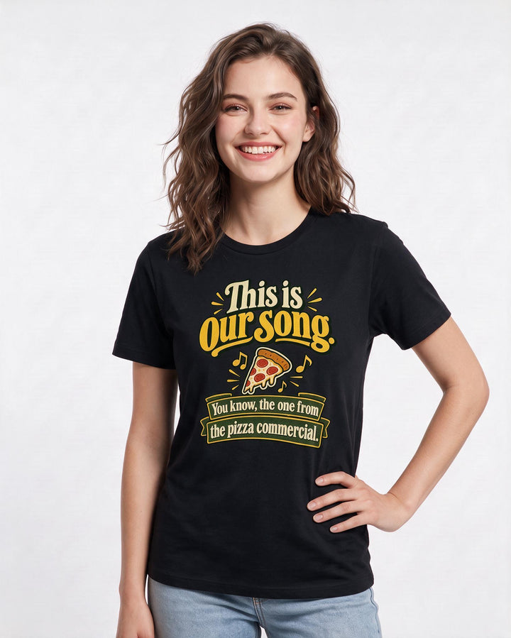 Couples Black T-Shirt for Women – Everyday Expression Graphic Tee product image 1