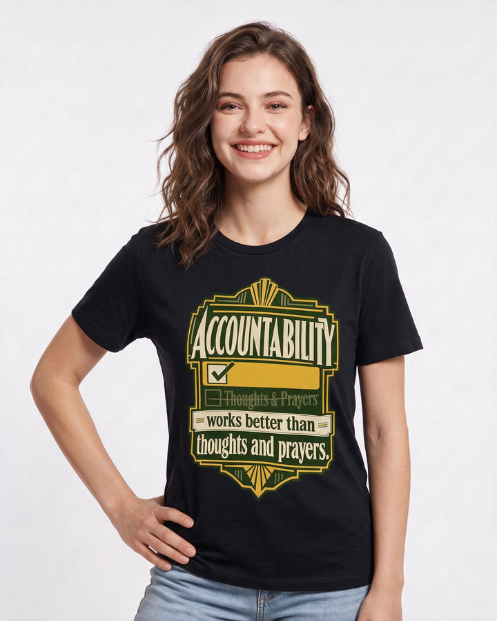 Political Statement Black T-Shirt for Women – Everyday Expression Graphic Tee product image 1