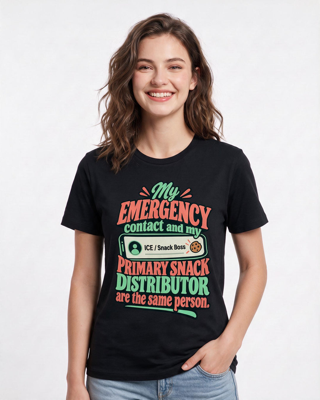 Couples Black T-Shirt for Women – Everyday Expression Graphic Tee product image 1