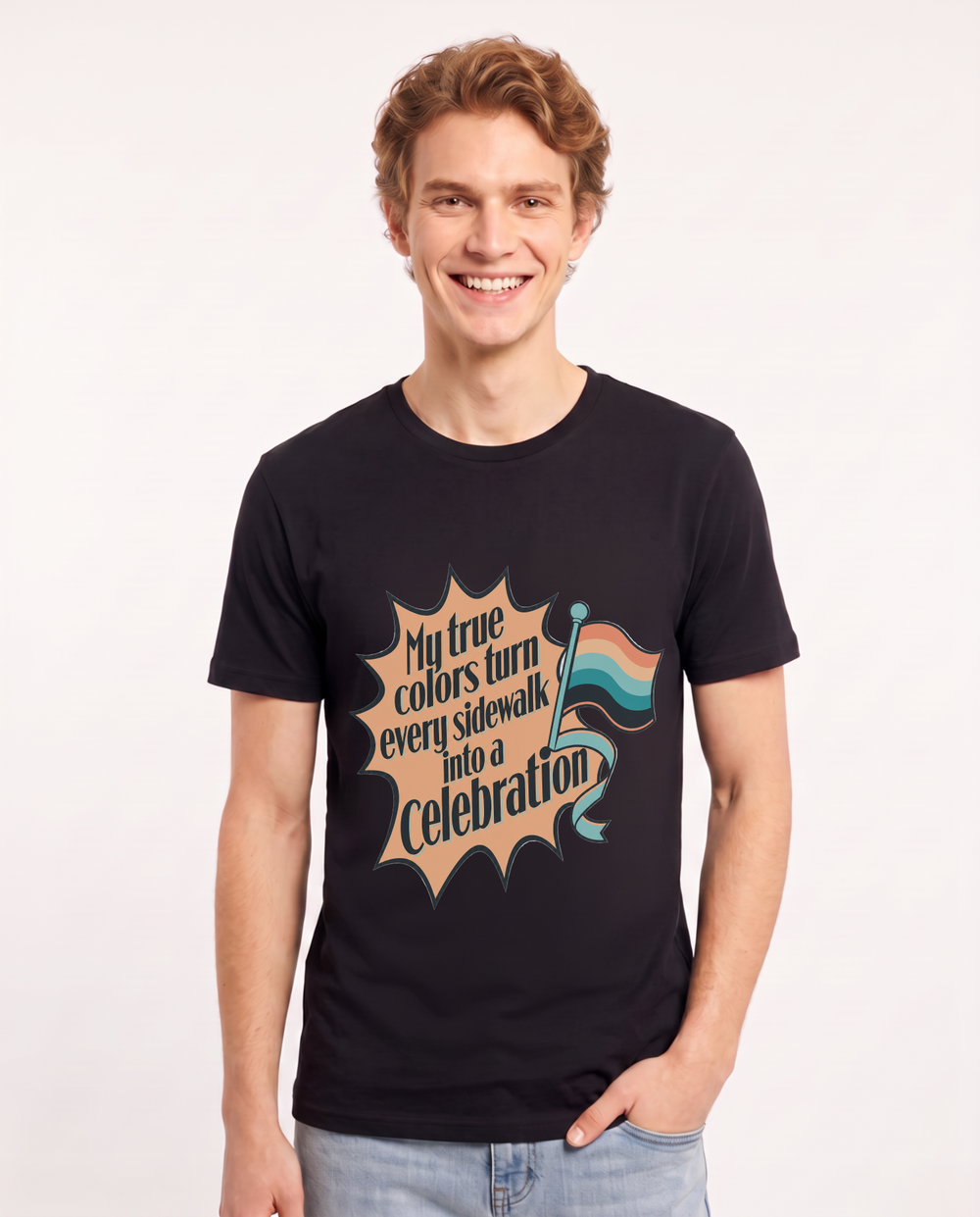 My true colors turn every sidewalk into a celebration - Men's Black T-Shirt product image 2