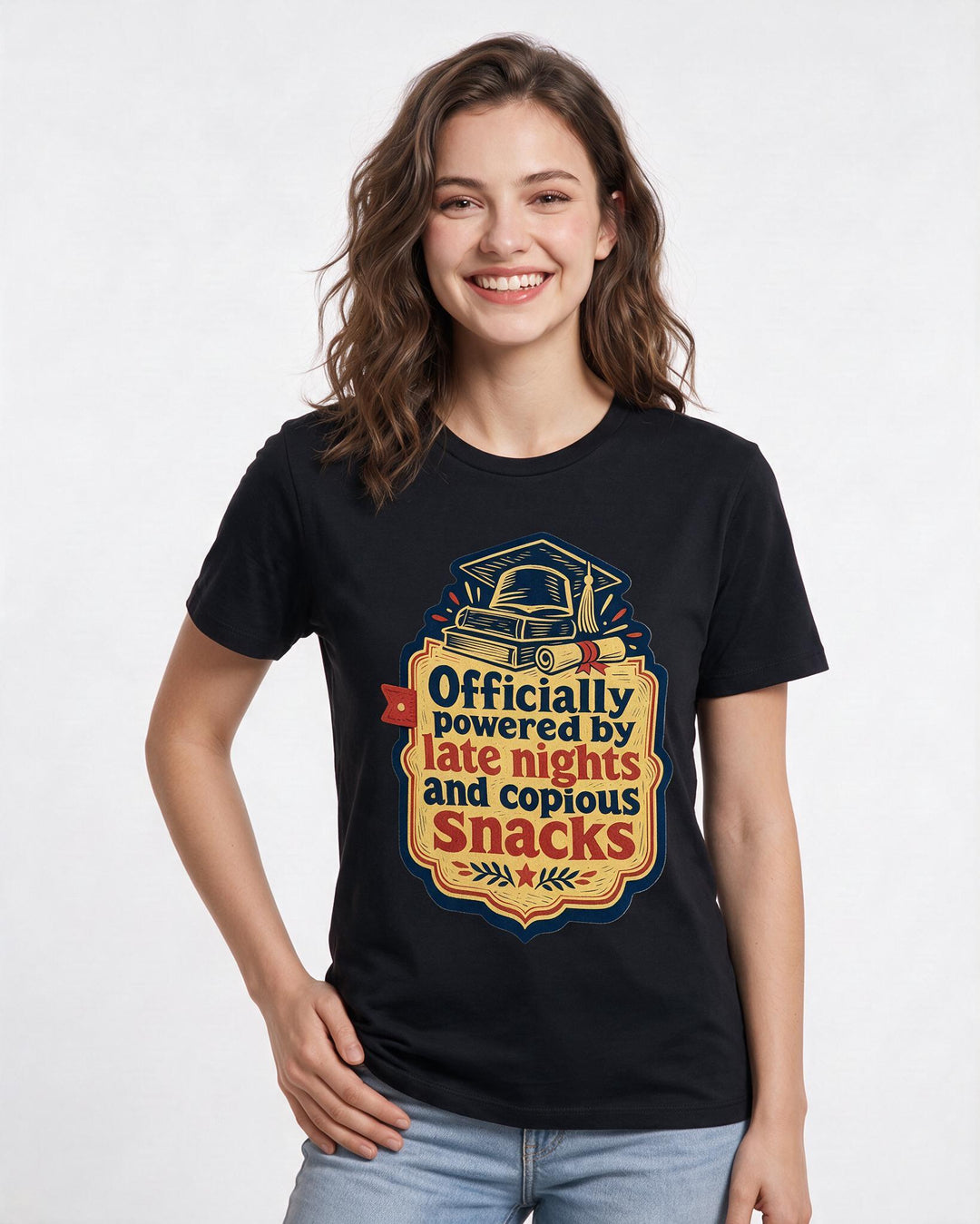 Graduation Gift Women's Black T-Shirt - Officially powered by late product image 3