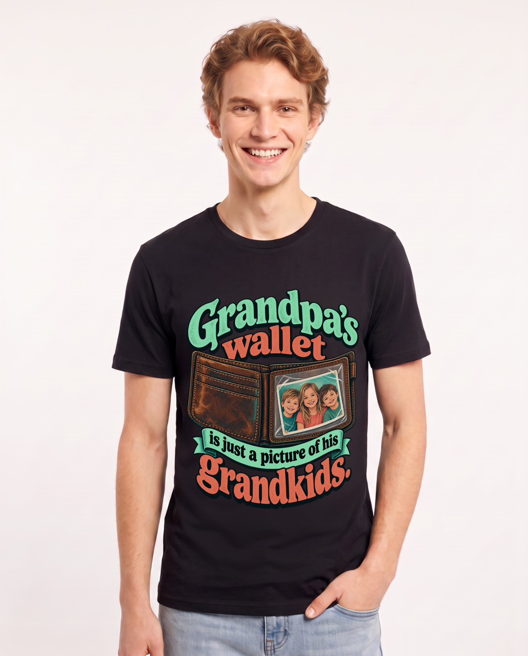 Grandparent Black T-Shirt for Men – Everyday Expression Graphic Tee product image 3