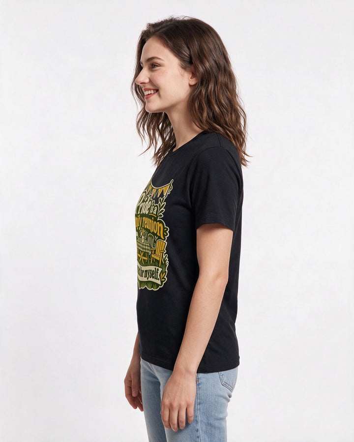 Pride Black T-Shirt for Women – Everyday Expression Graphic Tee product image 2
