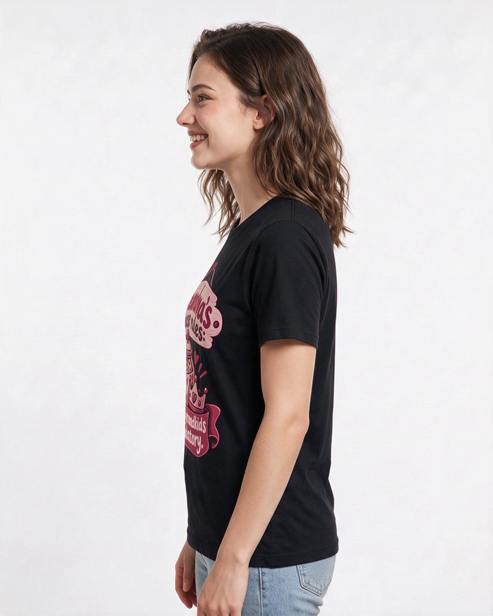 Grandparent Black T-Shirt for Women – Everyday Expression Graphic Tee product image 2