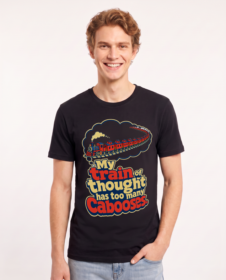 Neurodiversity Men's Black T-Shirt – My train of thought has too many product image 1