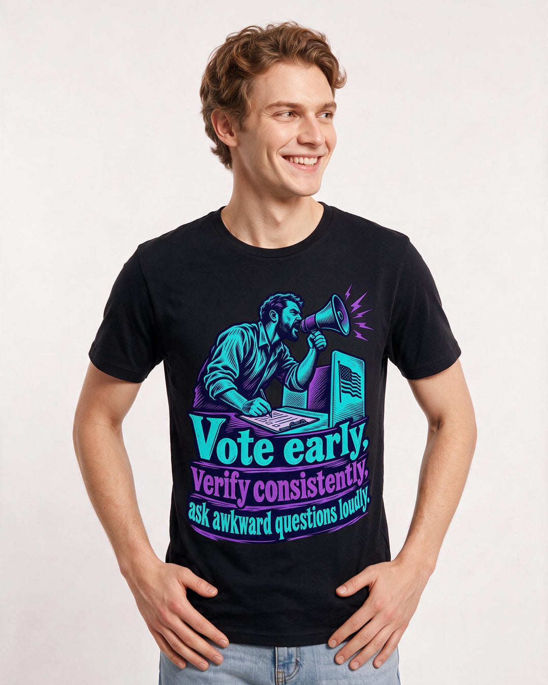 Political Statement Black T-Shirt for Men – Everyday Expression Graphic Tee product image 1