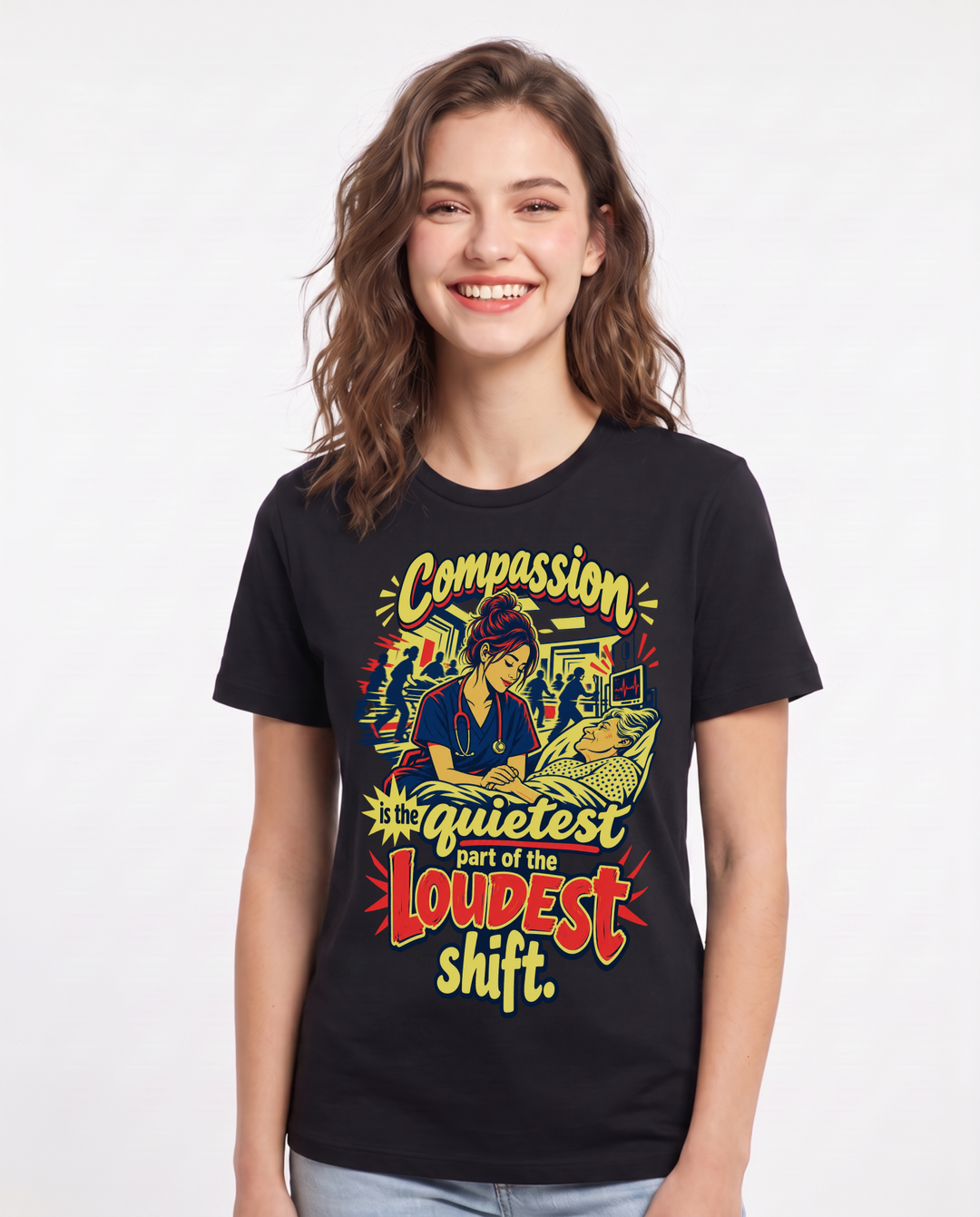 Nurse Black T-Shirt for Women – Nursing Life Graphic Tee product image 3