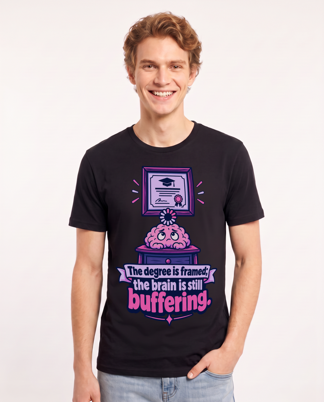 Graduation Black T-Shirt for Men – Everyday Expression Graphic Tee product image 3